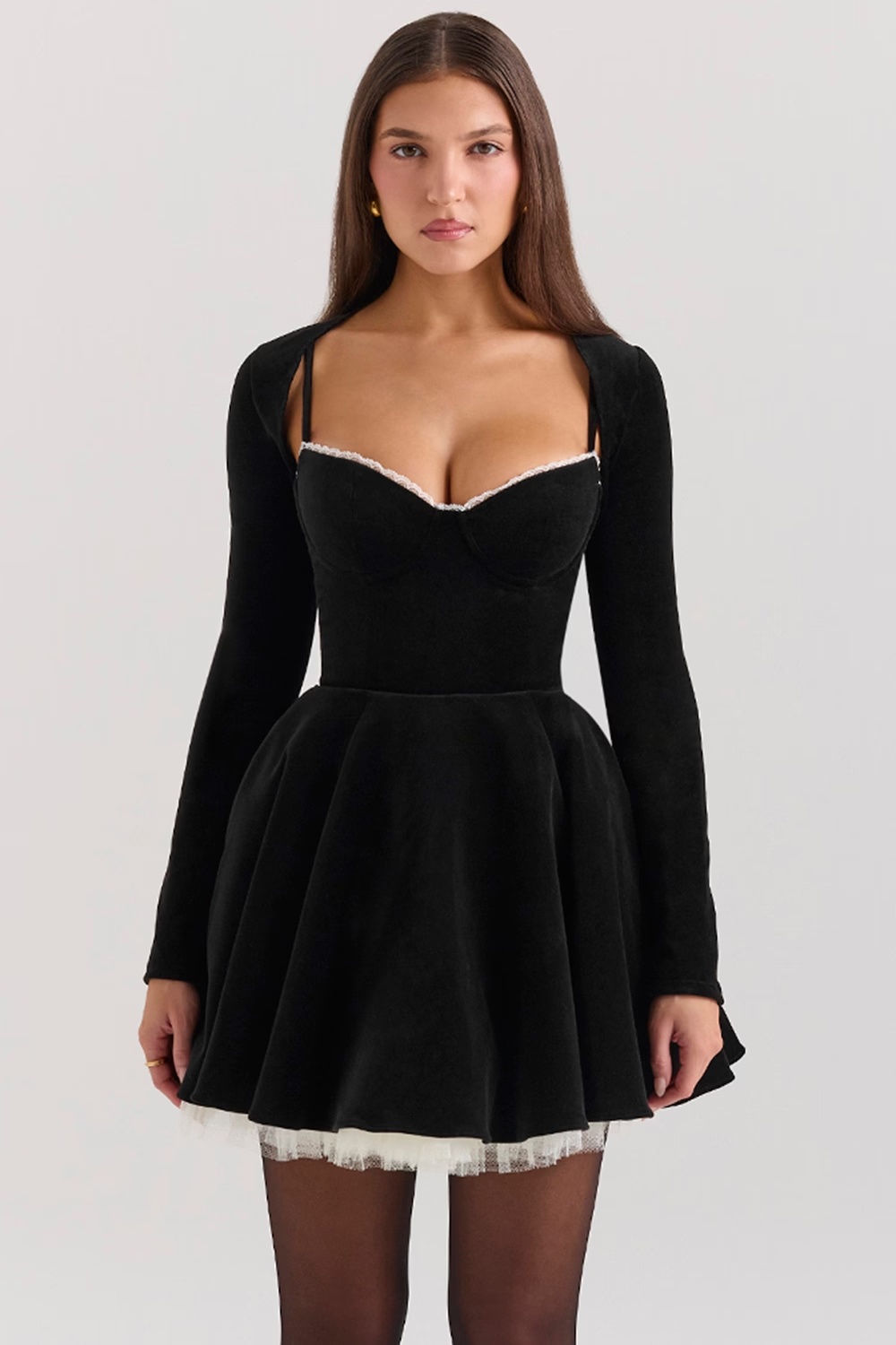 black stretch velvet cropped bolero - sale
