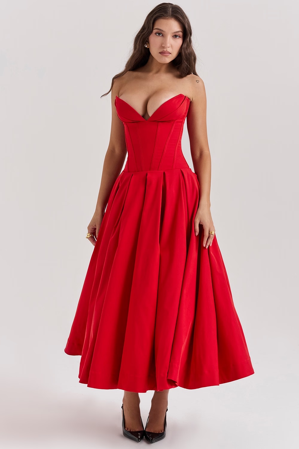 scarlet strapless midi dress - sale