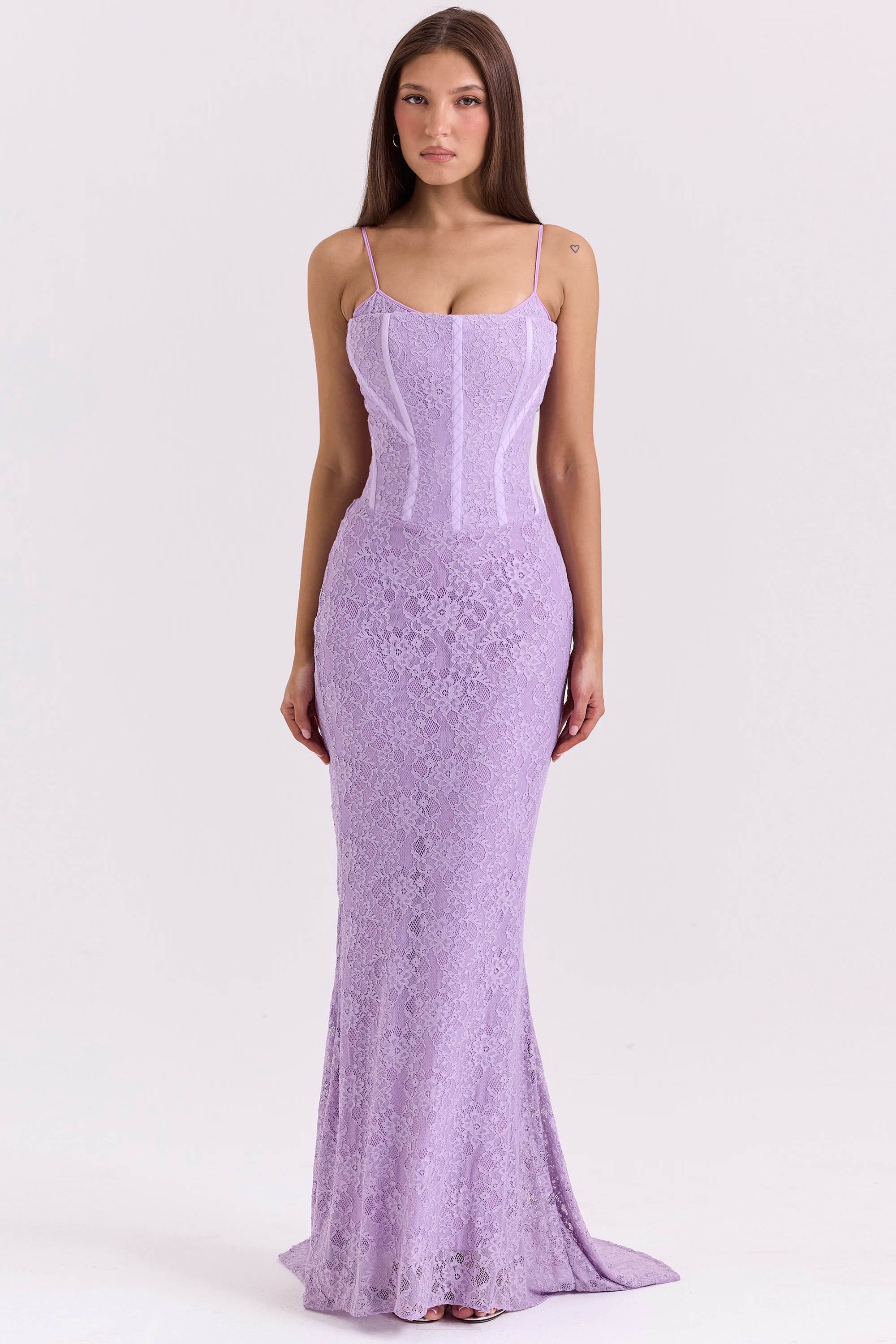 orchid lace corset maxi dress - sale