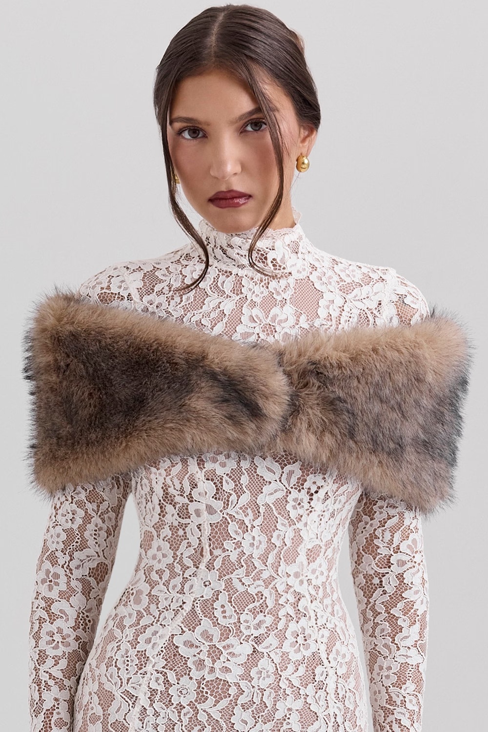 faux fox fur shawl