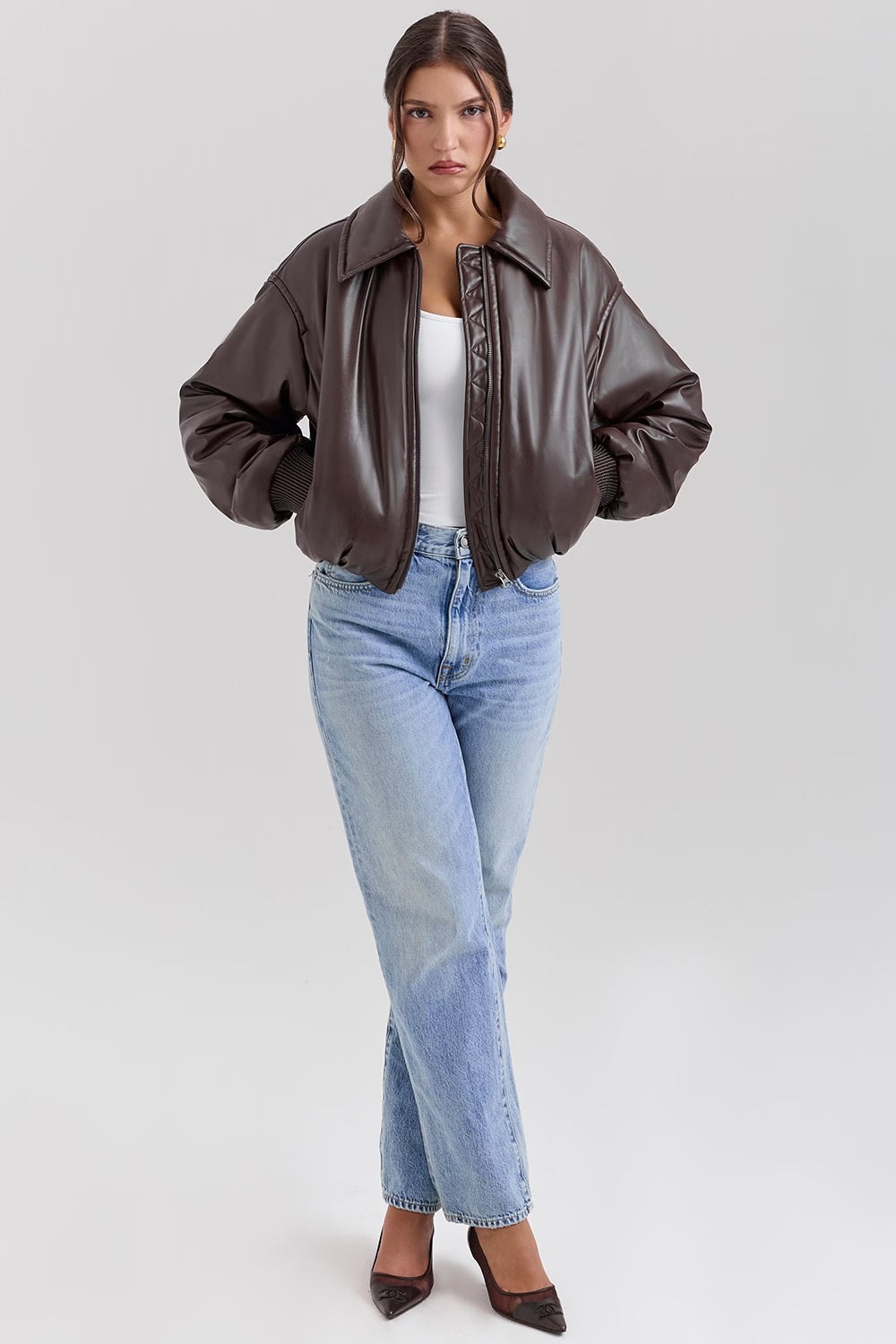 1683-dark-brown-vegan-leather-bomber-jacket-sale-5.jpg dark brown vegan leather bomber jacket - sale