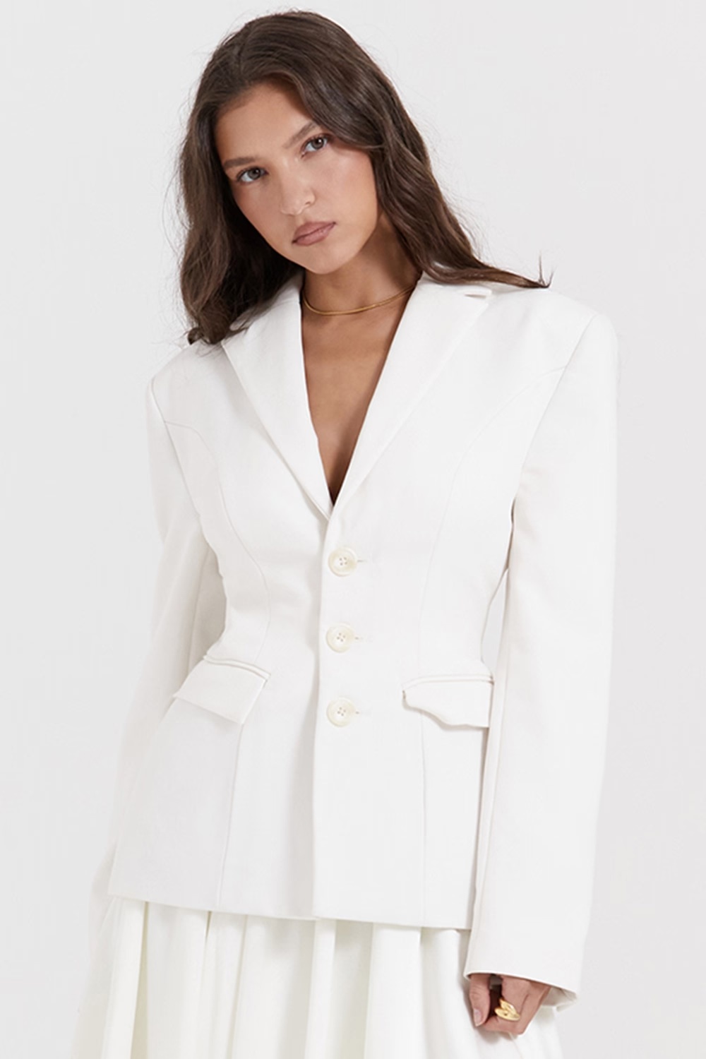 ivory contour tailored blazer - sale