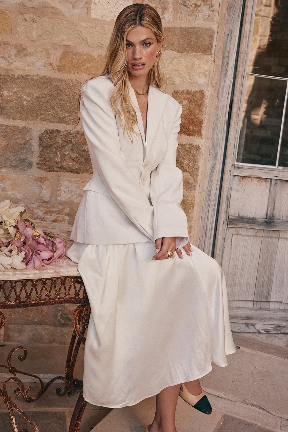 ivory contour tailored blazer - sale