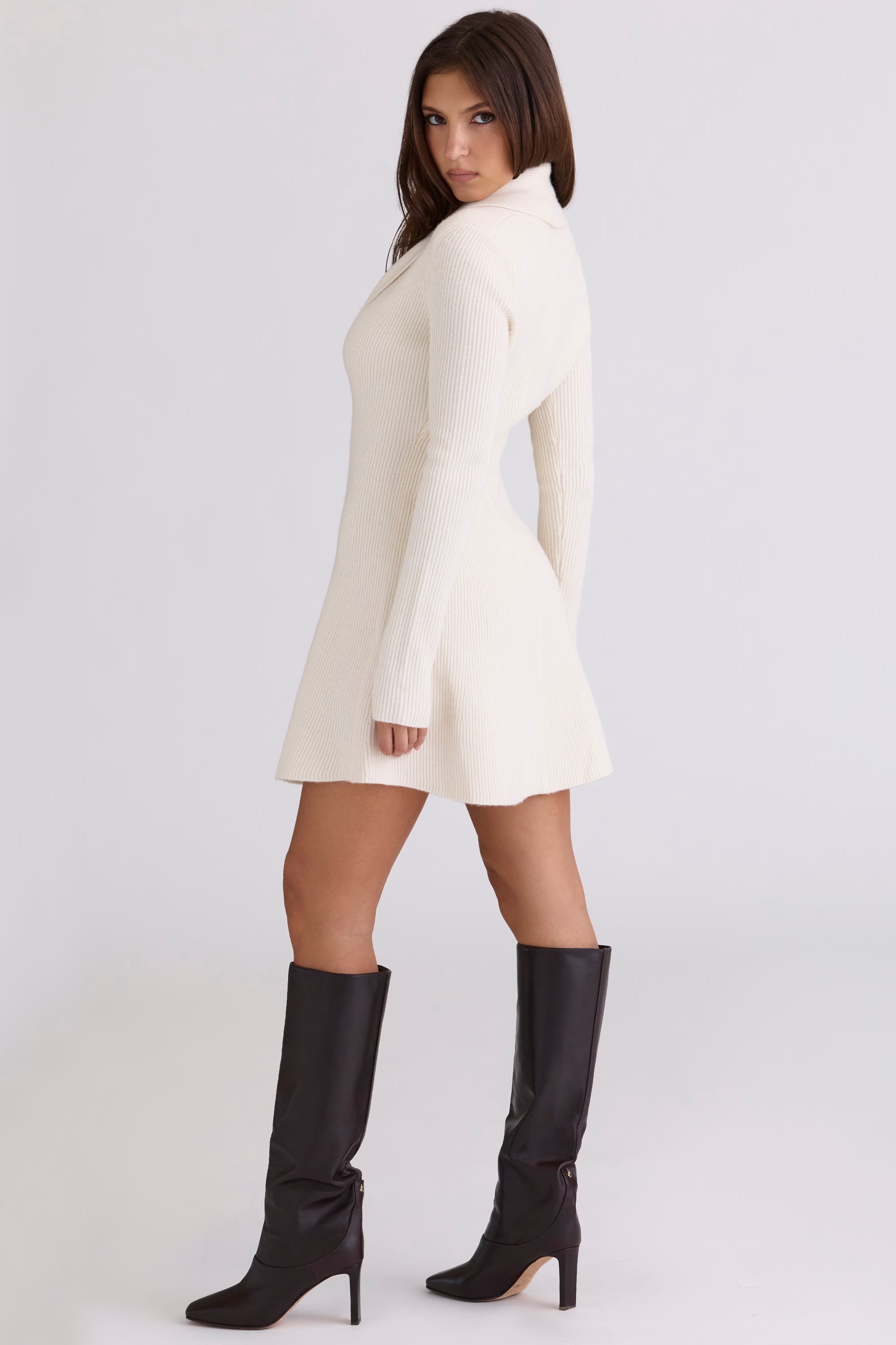 1894-cream-asymmetric-skater-mini-dress-2.jpg cream asymmetric skater mini dress