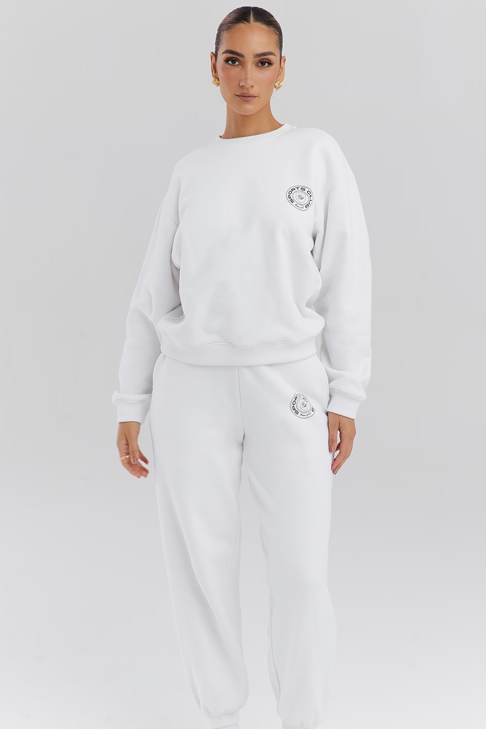 white crew neck sweatshirt - sale