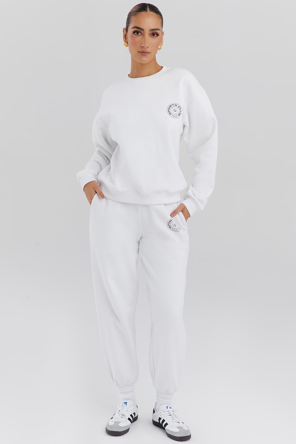 white crew neck sweatshirt - sale