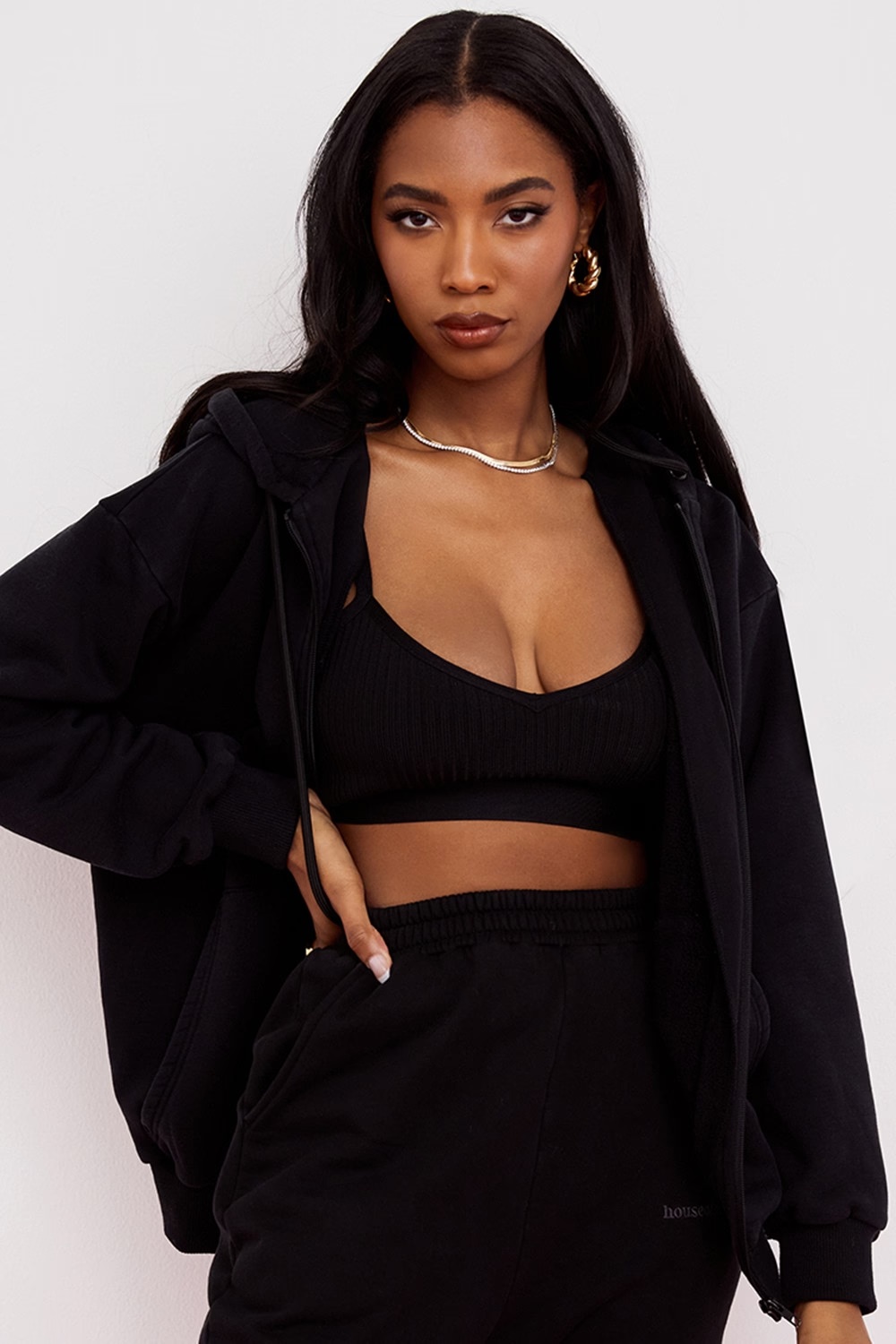 ink cotton fleece-back zip through hoodie - sale