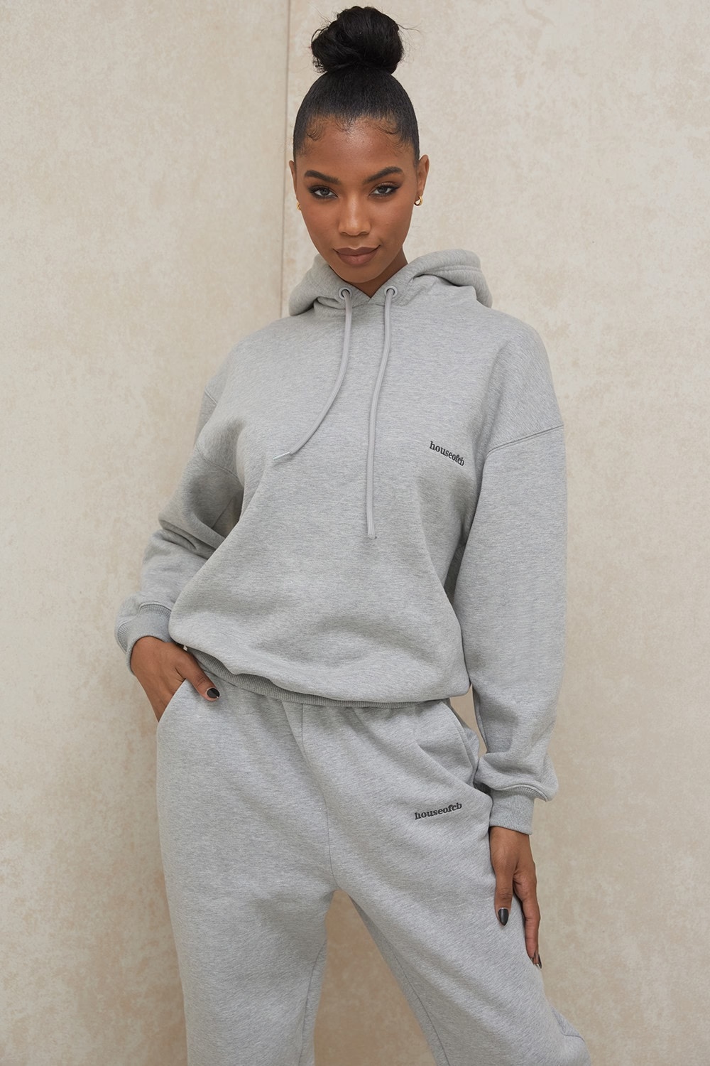 grey cotton fleece-back oversized hoodie - sale