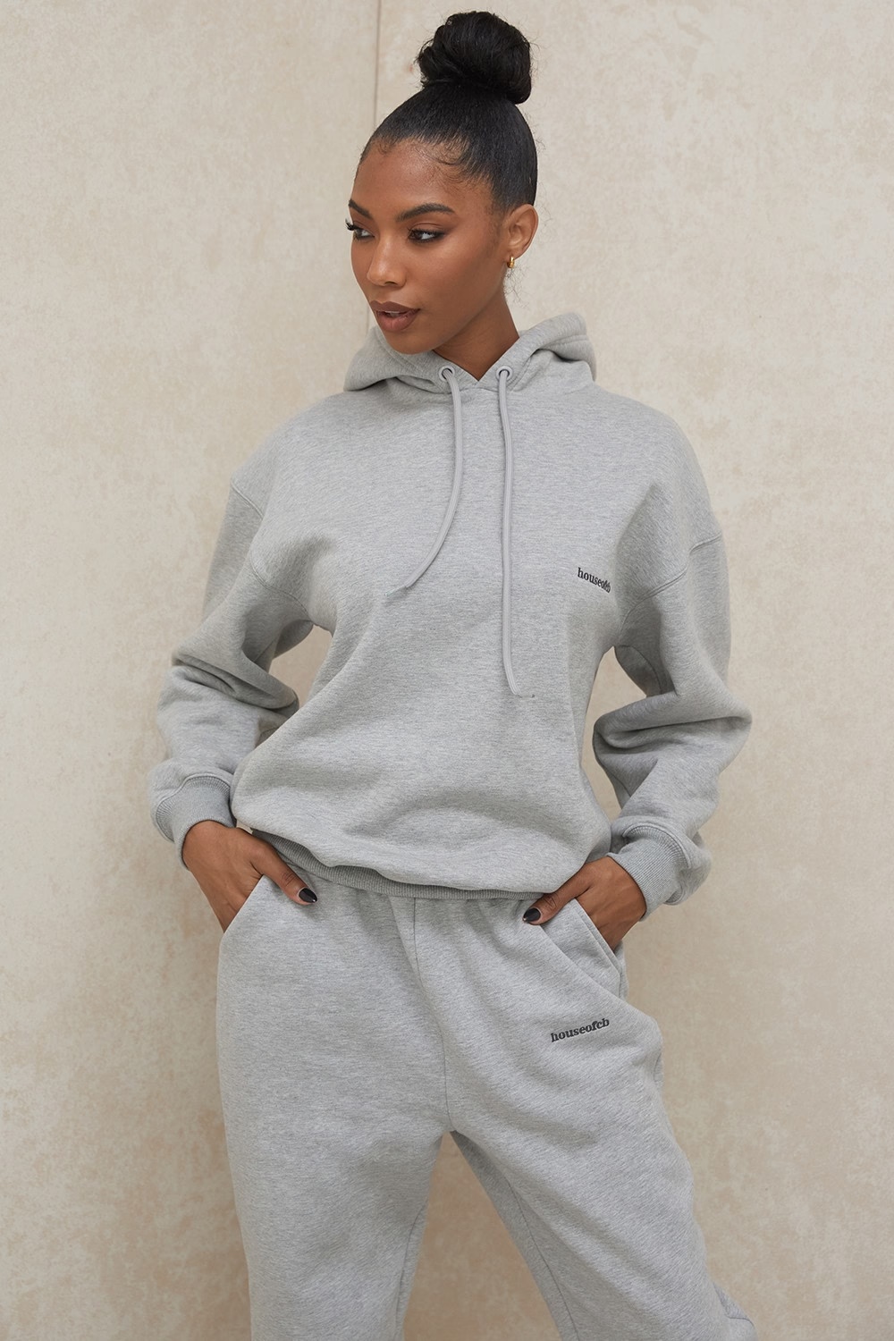 grey cotton fleece-back oversized hoodie - sale