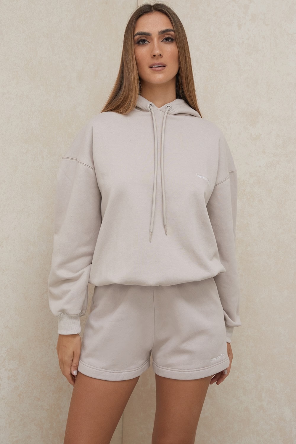stone cotton fleece-back oversized hoodie - sale
