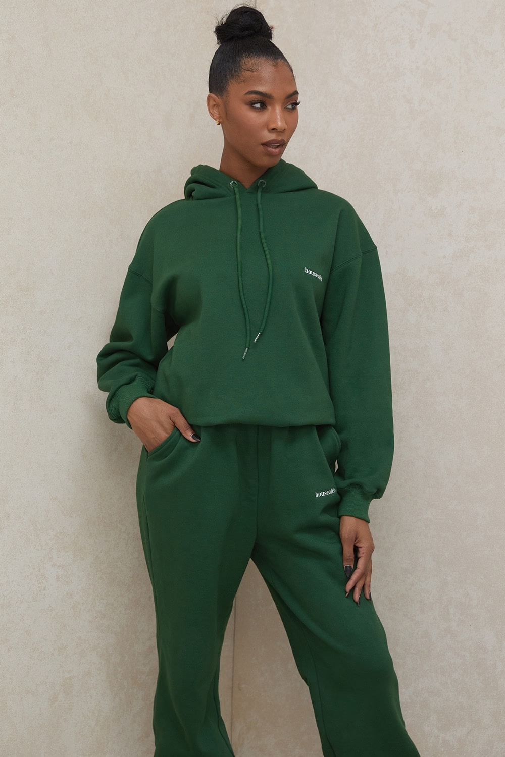 green cotton fleece-back oversized hoodie - sale