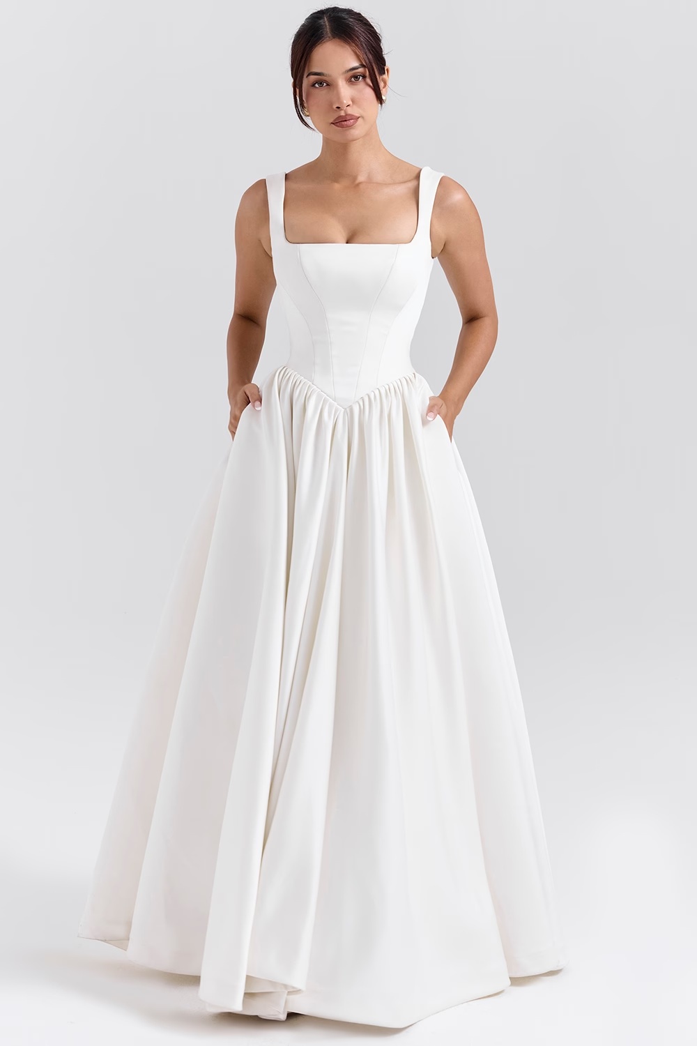 ivory italian satin corset bridal gown