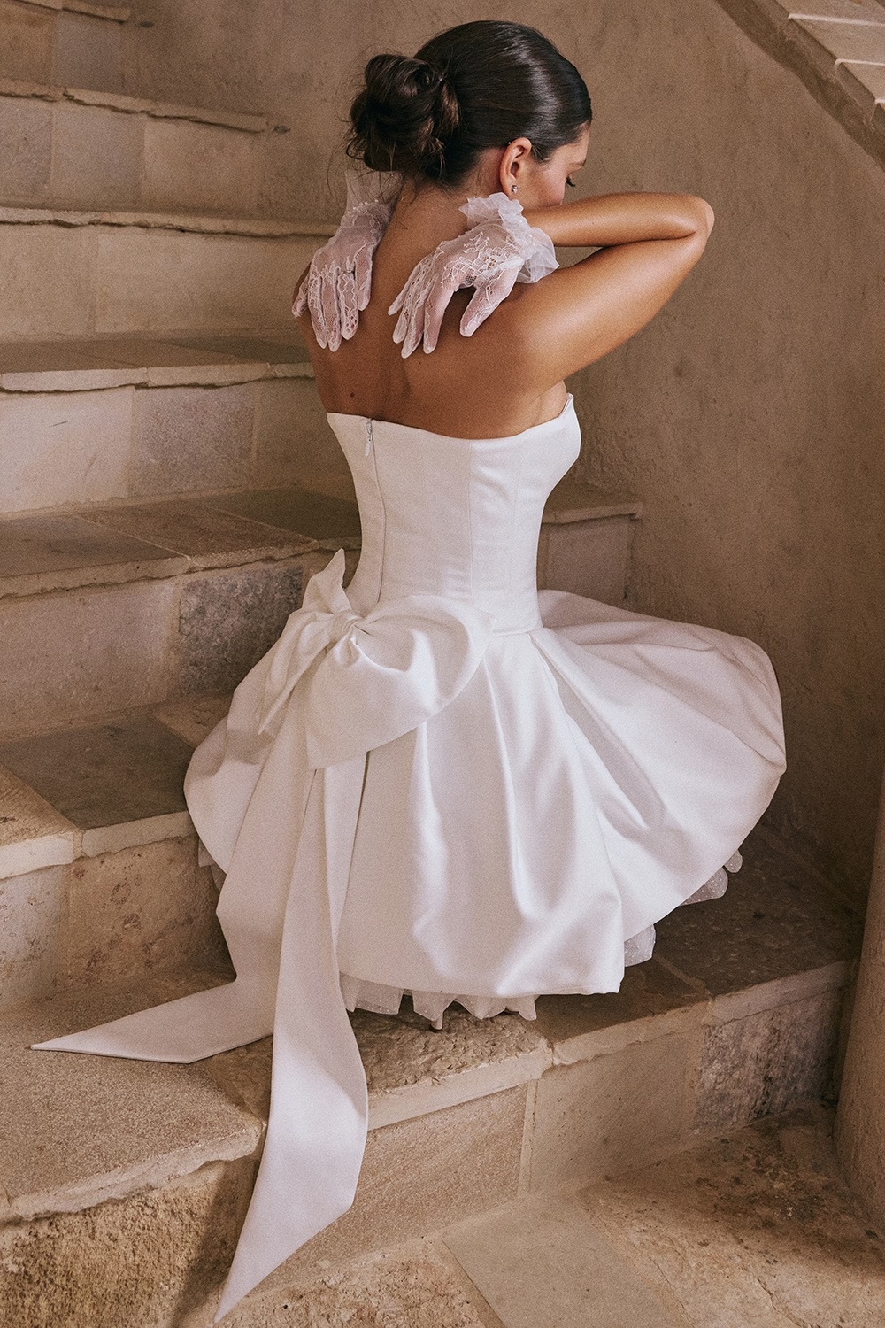 504-white-satin-strapless-bow-mini-gown-11.jpg white satin strapless bow mini gown