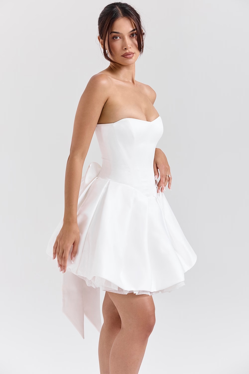 504-white-satin-strapless-bow-mini-gown-5.jpg white satin strapless bow mini gown