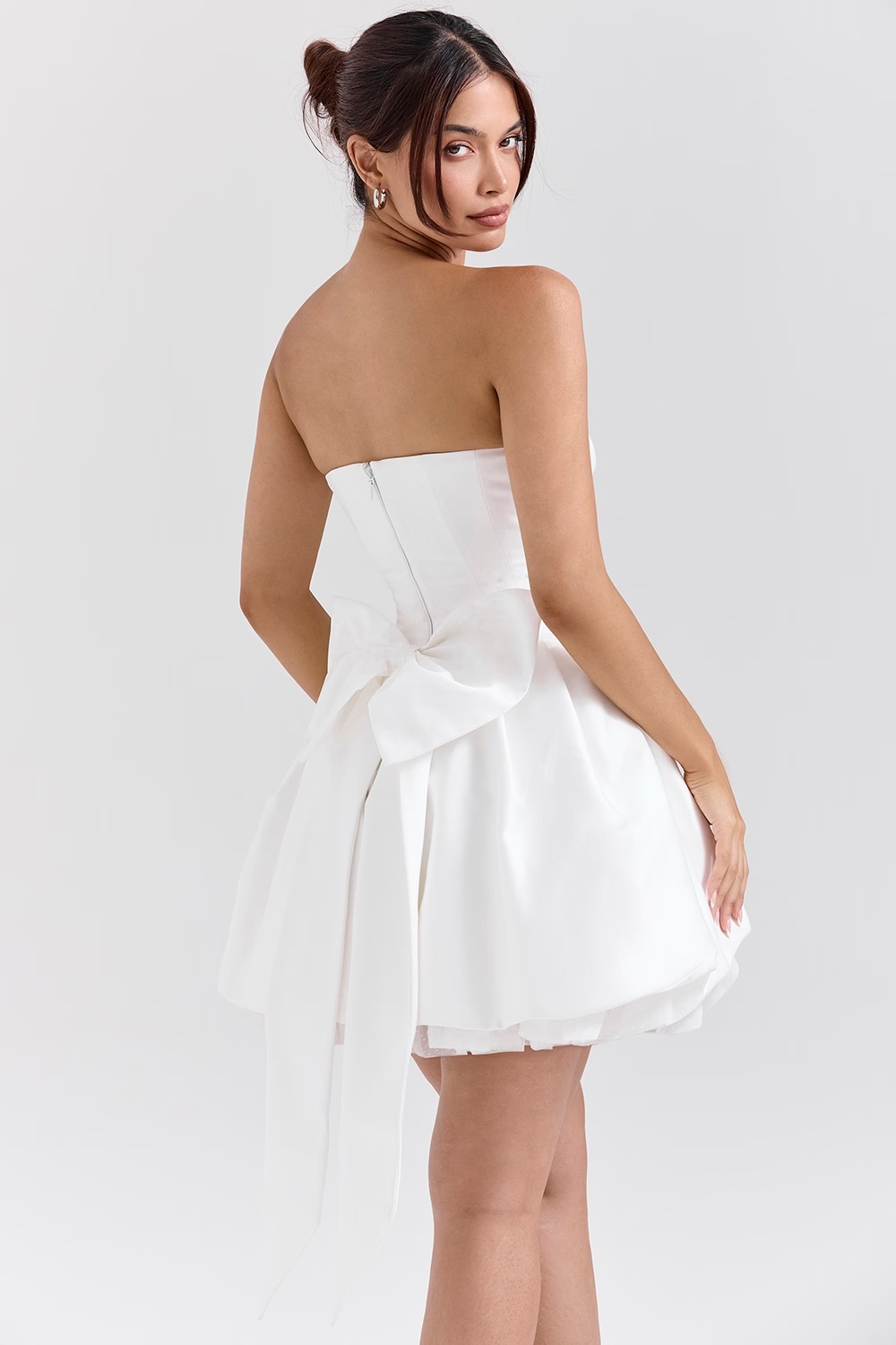 504-white-satin-strapless-bow-mini-gown-6.jpg white satin strapless bow mini gown