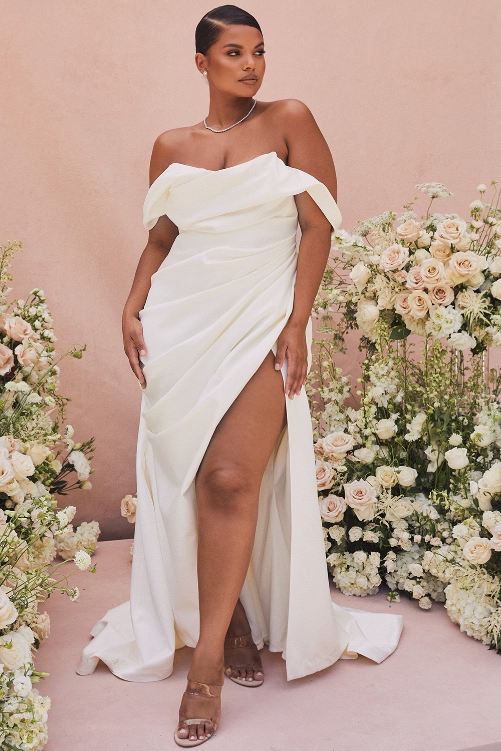 ivory draped corset bridal gown - limited edition