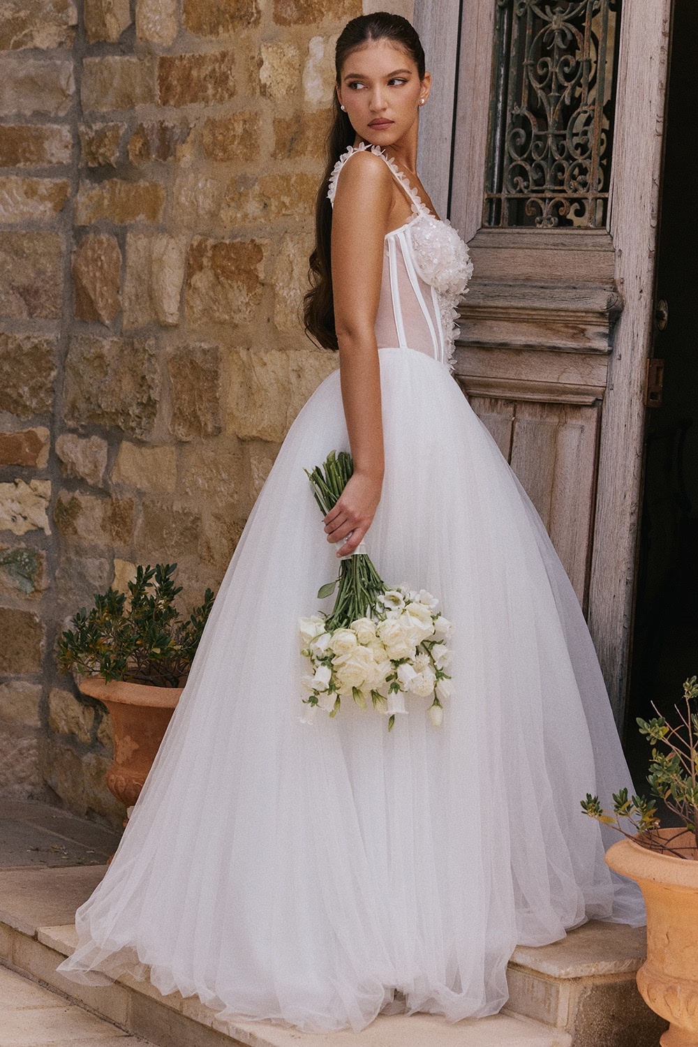 522-white-floral-lace-tulle-bridal-gown-10.jpg white floral lace tulle bridal gown