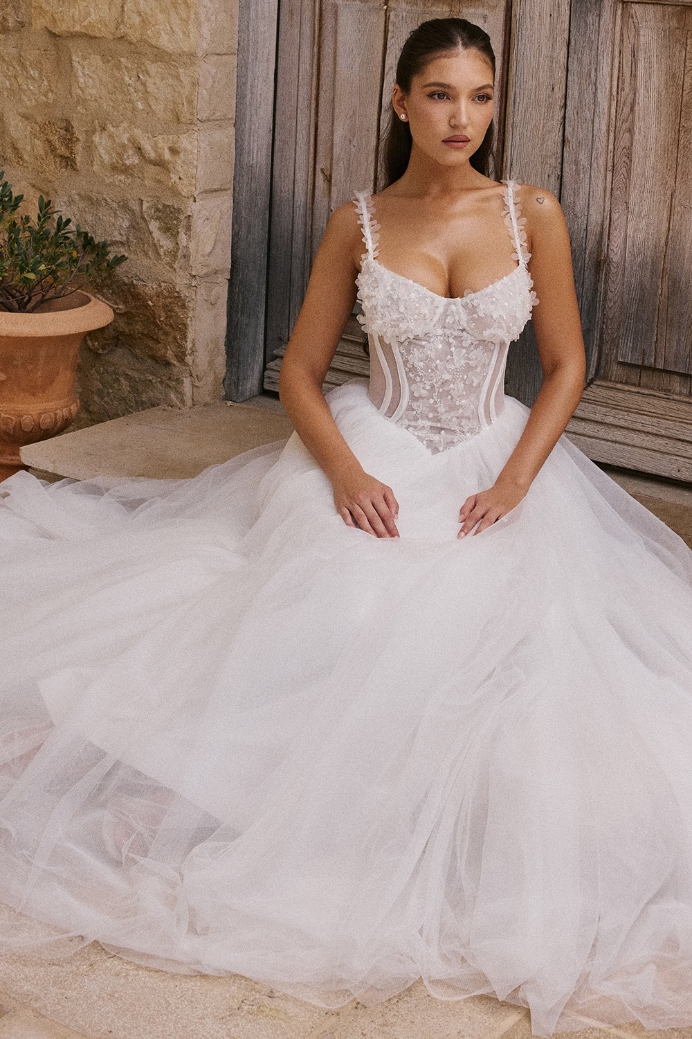 522-white-floral-lace-tulle-bridal-gown-7.jpg white floral lace tulle bridal gown
