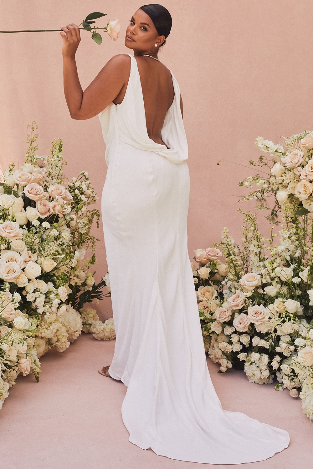 ivory draped back bridal gown - limited edition
