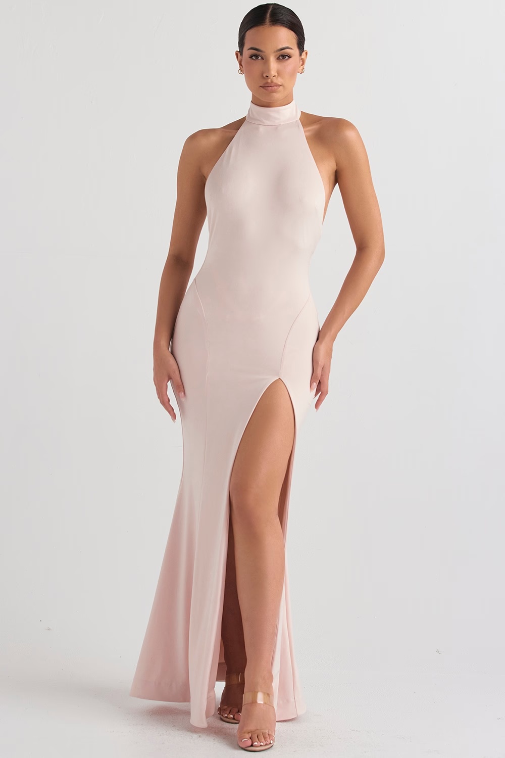 blush halter gown - sale