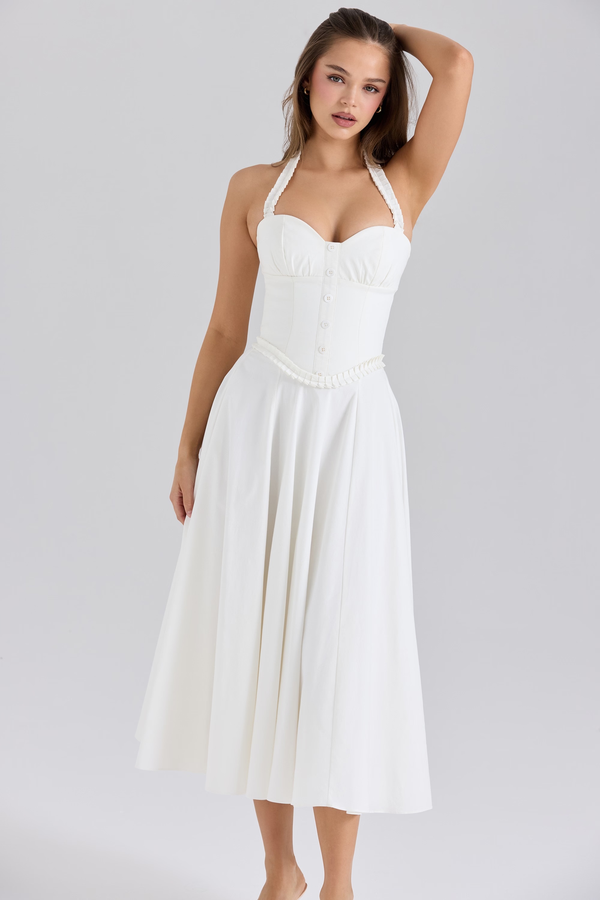 872-white-stretch-cotton-halter-neck-midi-dress-4.jpg white stretch cotton halter neck midi dress