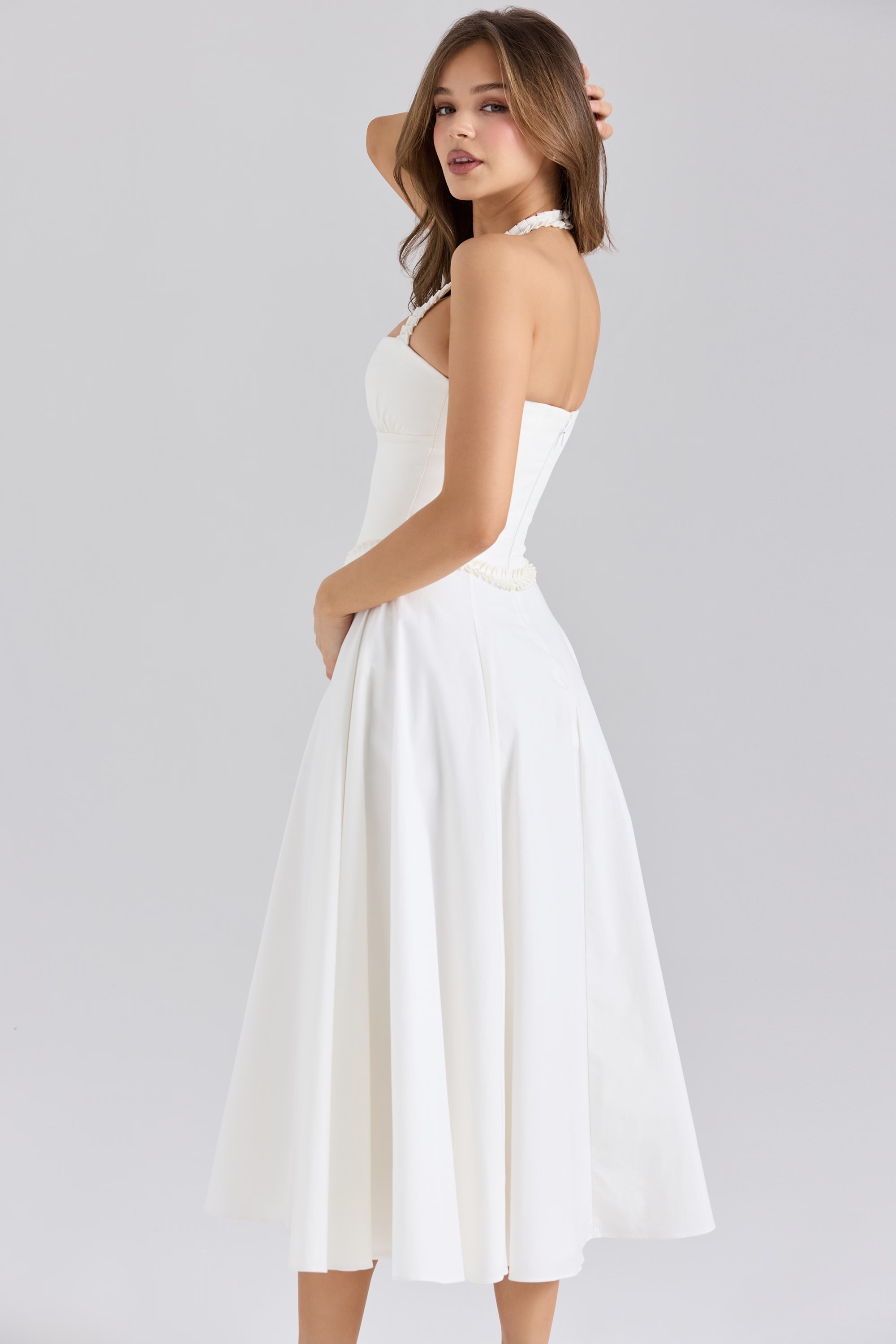 872-white-stretch-cotton-halter-neck-midi-dress-6.jpg white stretch cotton halter neck midi dress